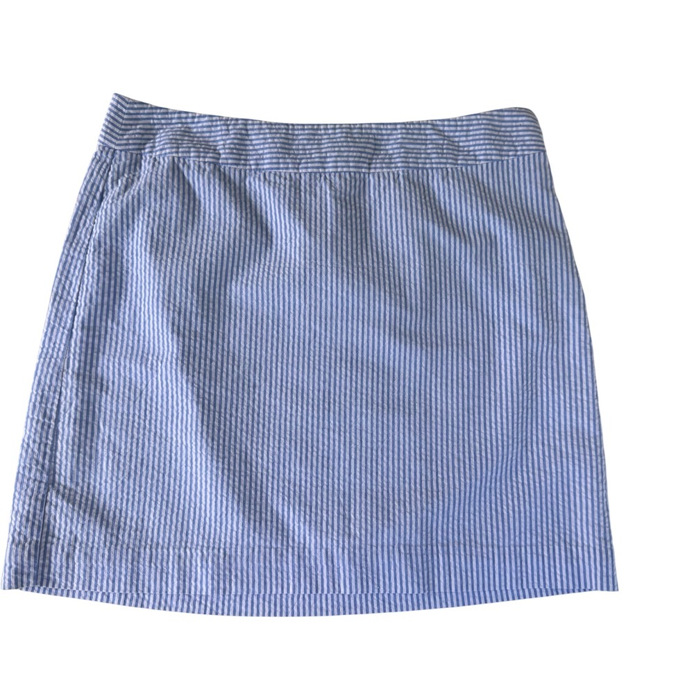 Vineyard Vines Seersucker Skirt Women Size 10 Blue White NWT Striped Preppy Mini